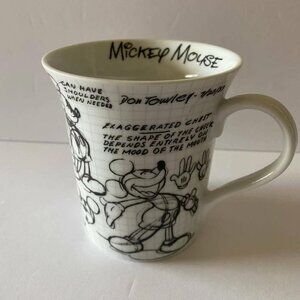 Disney MICKEY MOUSE Sketch Book Art Work White & Black Coffee Mug Tea Cup 2007